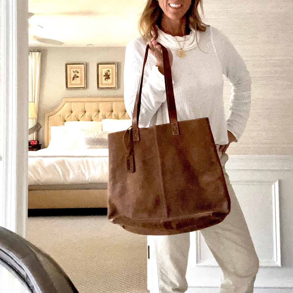 Kiko Brown Suede PCH Hobo Tote